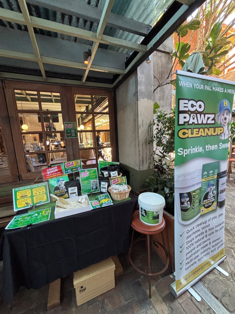 Watch Eco Pawz CleanUp® in action at The Golden Sheaf Pub during Dog Day! 🐾 Ask you local IGA store for 7L Eco Pawz CleanUp® stock now! 10L Eco Pawz CleanUp® tubs Also selling at NSW and WA stockists and Australia-wide online pet retailers too.

Our natural adsorbent powder quickly absorbs dog poop and urine, neutralises odour, and keeps pub patios clean, safe, and stress-free for both pups and patrons. 


Perfect for pet-friendly venues, councils, and outdoor events, Eco Pawz CleanUp® makes dog mess cleanup easy and eco-friendly.

Sprinkle, sweep, and enjoy a hygienic, fresh outdoor space — because happy paws mean happy people!

#DogMessCleanup #EcoPawzCleanUp #DogPoopCleanup #DogUrineCleaner #DogOdourRemover #PetFriendlyVenues #DogDayEvent #EcoFriendlyDogCleaning