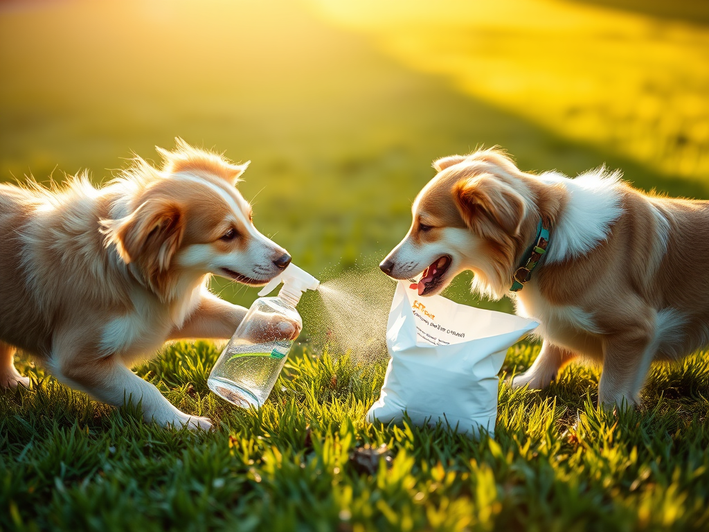 Comparison of enzyme spray vs adsorbent powder for dog odour removal. Eco Pawz CleanUp™ powder removing dog urine odours from artificial and real turf